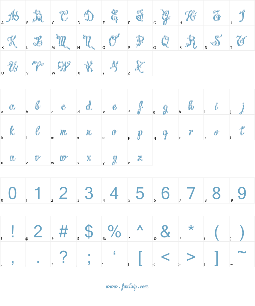 Charming shabby demo Font Character
